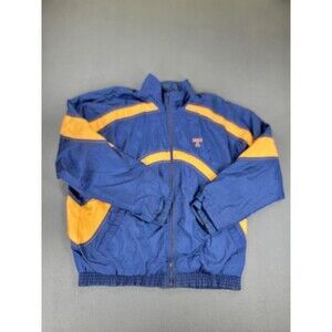 Vintage Todd 1 Jacket Mens Large Blue Yellow Nylon Windbreaker Track 90s Korea